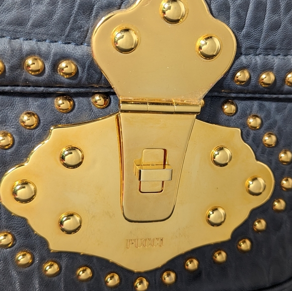 Emilio Pucci Studded hobo leather handbag - Picture 4 of 11